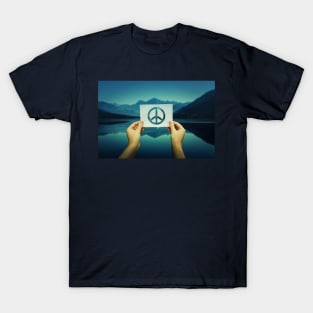 holding peace symbol T-Shirt